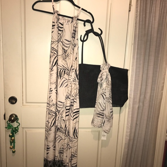 Cato Beige Palm Print Maxi - Picture 5 of 7